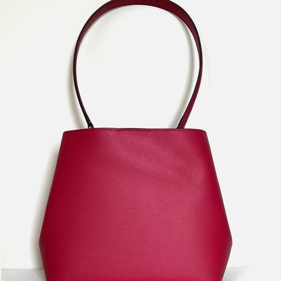 New Michael Kors Pratt Medium Shoulder Bag Dark Raspberry - Picture 3 of 6